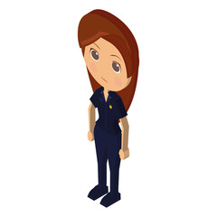 Isolated isometric woman