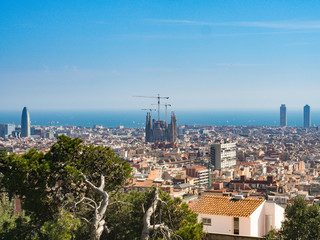 Barcelona city skyline view