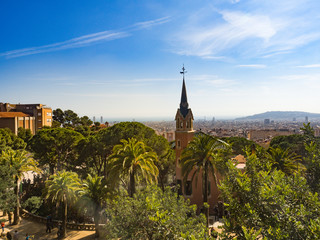 Fototapeta premium Barcelona City View from Parc Guell