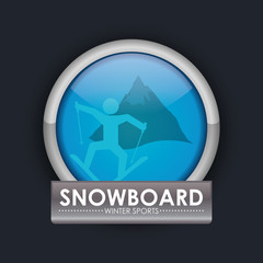 Snowboarding and winter sports vector icon symbol,
