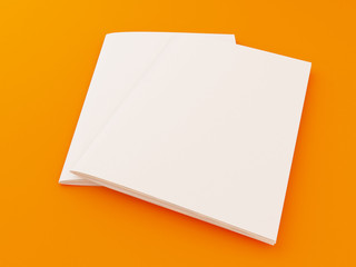 3D Illustration of Brochure Template on color background