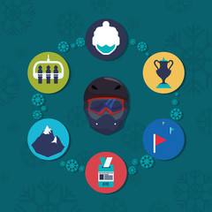 Snowboarding and winter sports vector icon symbol,