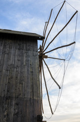 Wooden windmill in Nessebar, Bulgaria