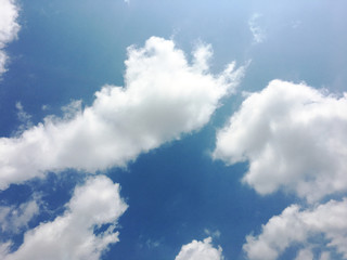 White clouds and blue sky background