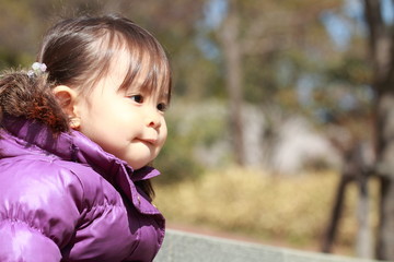 smiling Japanese girl (2 years old) (winter cloth)