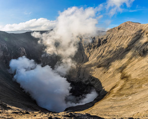 Fumes coming out of Mount Bromo, Indonesia