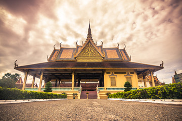 October 09, 2014: Throne hall of the Royal Palace of Phnom Penh, Cambodia