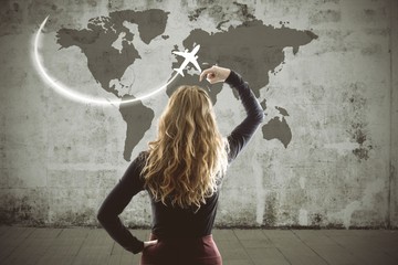 woman thinking about holiday and travel destination © carballo