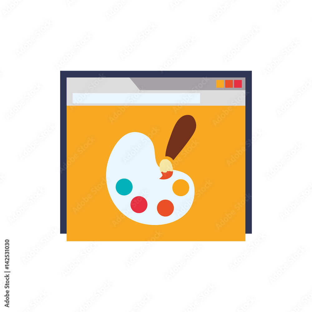 Poster software and hardware tools vector icon symbol