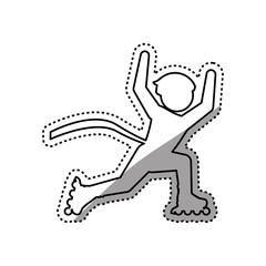 Rollers and ice skates sport vector icon