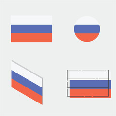 flag with flat design, circle design, isometric design and line design