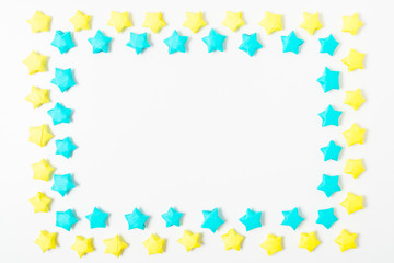 Paper stars frame background
