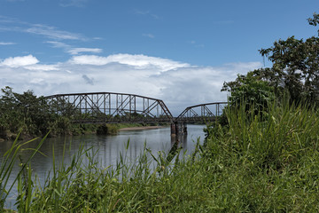 Old railway and border bridge across the Sixaola River between Costa Rica and Panama © lesniewski