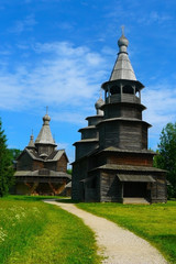Fototapeta na wymiar Russia, Novgorod Region, Museum of Wooden Architecture Vitoslavlitsy