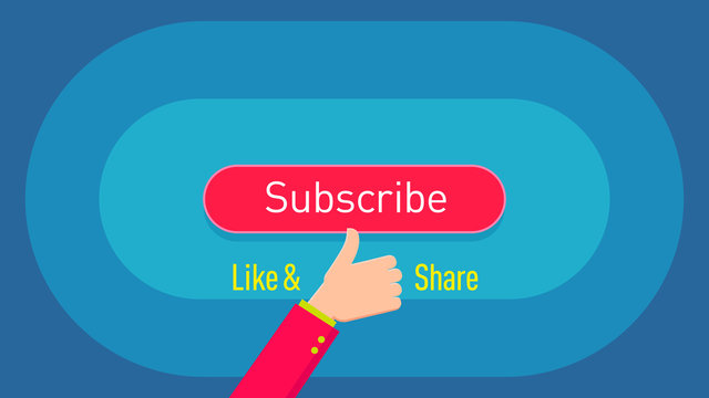 Vector Insertion, background Subscribe, Hand, Button, Thanks, Click, Laik, Share, Video