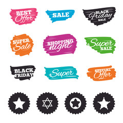 Star of David icons. Symbol of Israel.