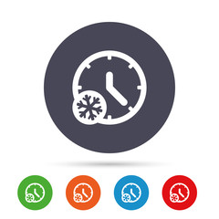 Winter time icon. Snowy day. Daylight saving.