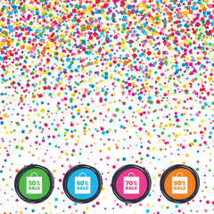 Sale bag tag icons. Discount symbols.