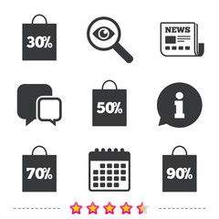 Sale bag tag icons. Discount symbols.