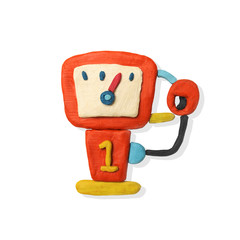 Plasticine gas fuel pump isolated.