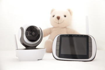 closeup baby monitor for security of the baby