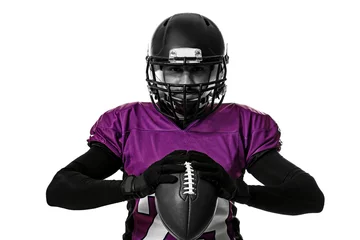 Foto op Canvas American football player on white background. © Africa Studio