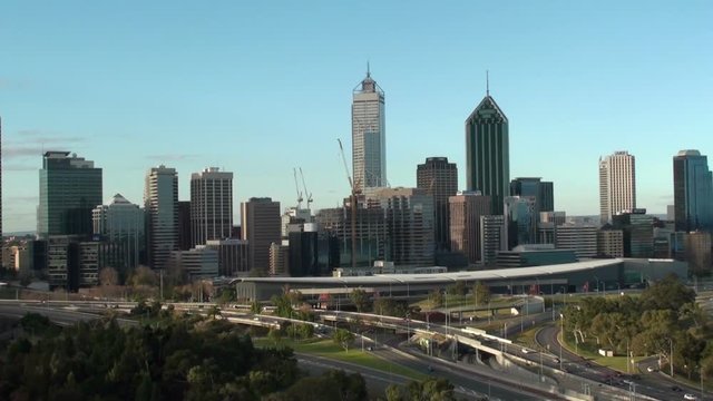 View on the Skyline of Perth in Western Australia.