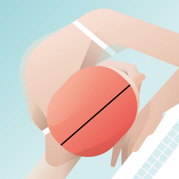 Illustration of swimmer in pool