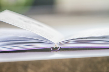 pile of books on natural background