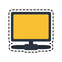 monitor computer icon over white background. colorful design. vector illustration