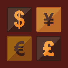 Global money economy icon vector illustration graphic design