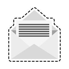 envelope icon over white background. colorful design. vector illustration