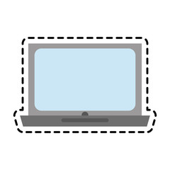 laptop computer icon over white background. colorful design. vector illustration