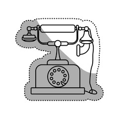Vintage antique telephone icon vector illustration graphic design