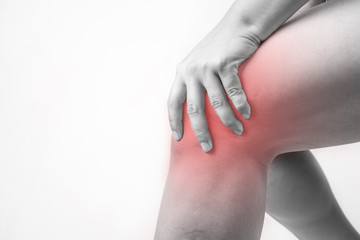 knee injury in humans .knee pain,joint pains people medical, mono tone highlight at knee