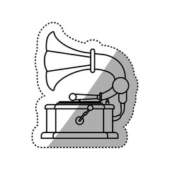 Vintage gramophone music device icon vector illustration graphic design
