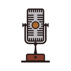 Vintage radio microphone icon vector illustration graphic design