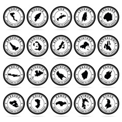 welcome to greek island paradise set in black color illustration