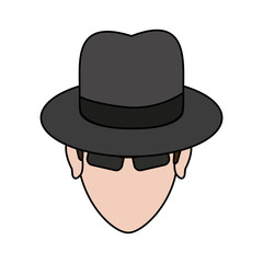suspicious looking man criminal icon image vector illustration design 