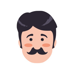 Fototapeta premium Man face cartoon icon vector illustration graphic design
