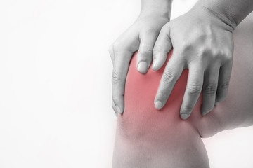 knee injury in humans .knee pain,joint pains people medical, mono tone highlight at knee