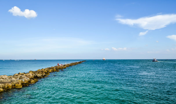 South Point Pier Miami Rocks 