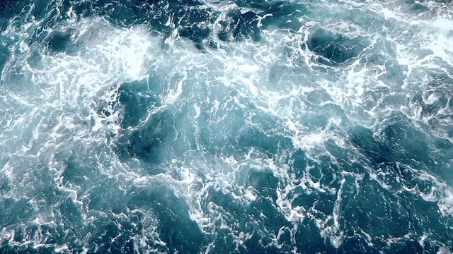 water surface, seascape of wild water and ocean waves, seamless loopable video