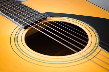 Obraz premium Wooden Yellow Classic Acoustic Guitar