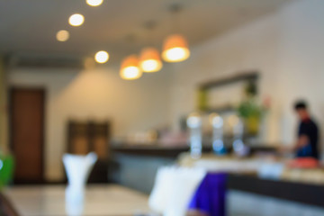cafe restaurant blur background with bokeh
