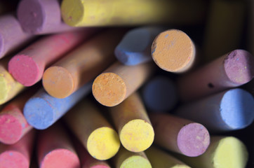 Obraz na płótnie Canvas Chalks in a variety of colors.