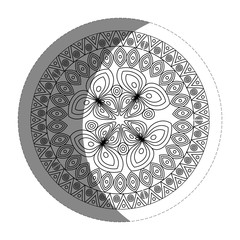floral mandala icon over white background. vector illustration