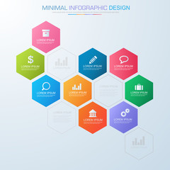 Infographic Elements with business icon on full color background  process or steps and options workflow diagrams,vector design element eps10 illustration