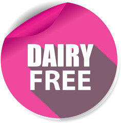 Dairy free Sticker, Label or Badge Isolated on White Background.