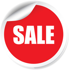 Sale red Sticker, Label or Badge Isolated on White Background.